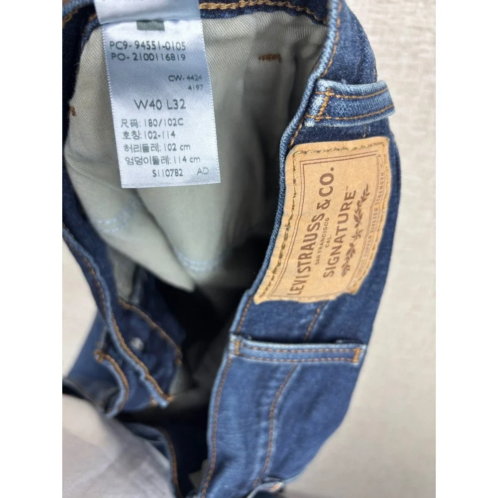 Levi Strauss Signature Athletic Fit l Mens 40x32 Dark Wash Denim Jeans